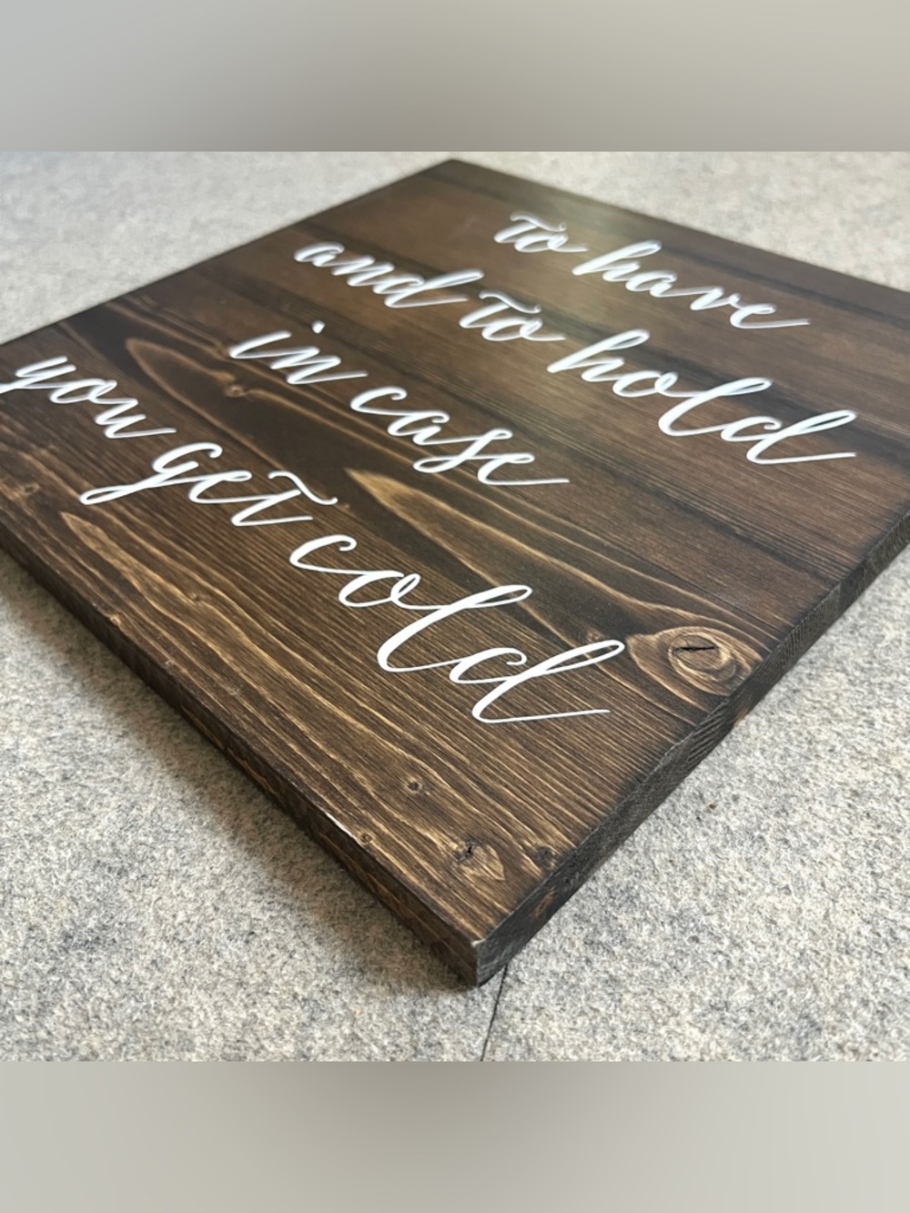 💍 Wedding Sign Dark Natural Wood Scarf Pashmina Blanket Weather 12x12